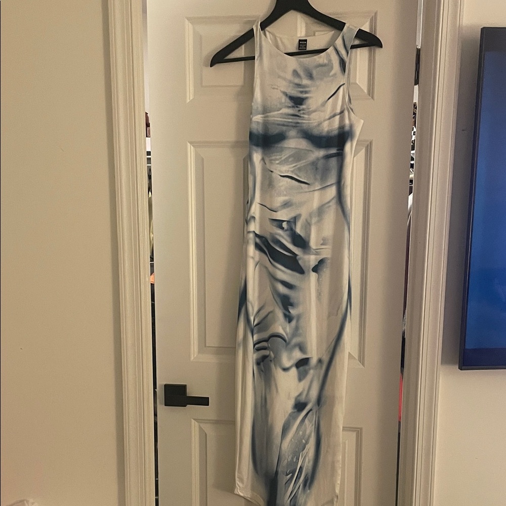 Blue and White Maxi Dress